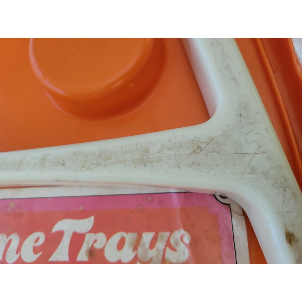 Vtg Orange TV Lap Tray W/ Cup Holder Retro Bed N Breakfast Blissfield Hollywood - Picture 8 of 8